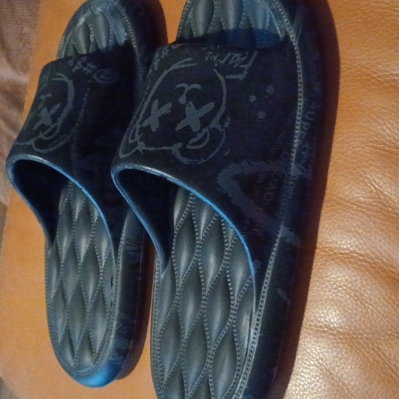 💙🌺Men's Black Slide Sandals - Picture 1 of 7